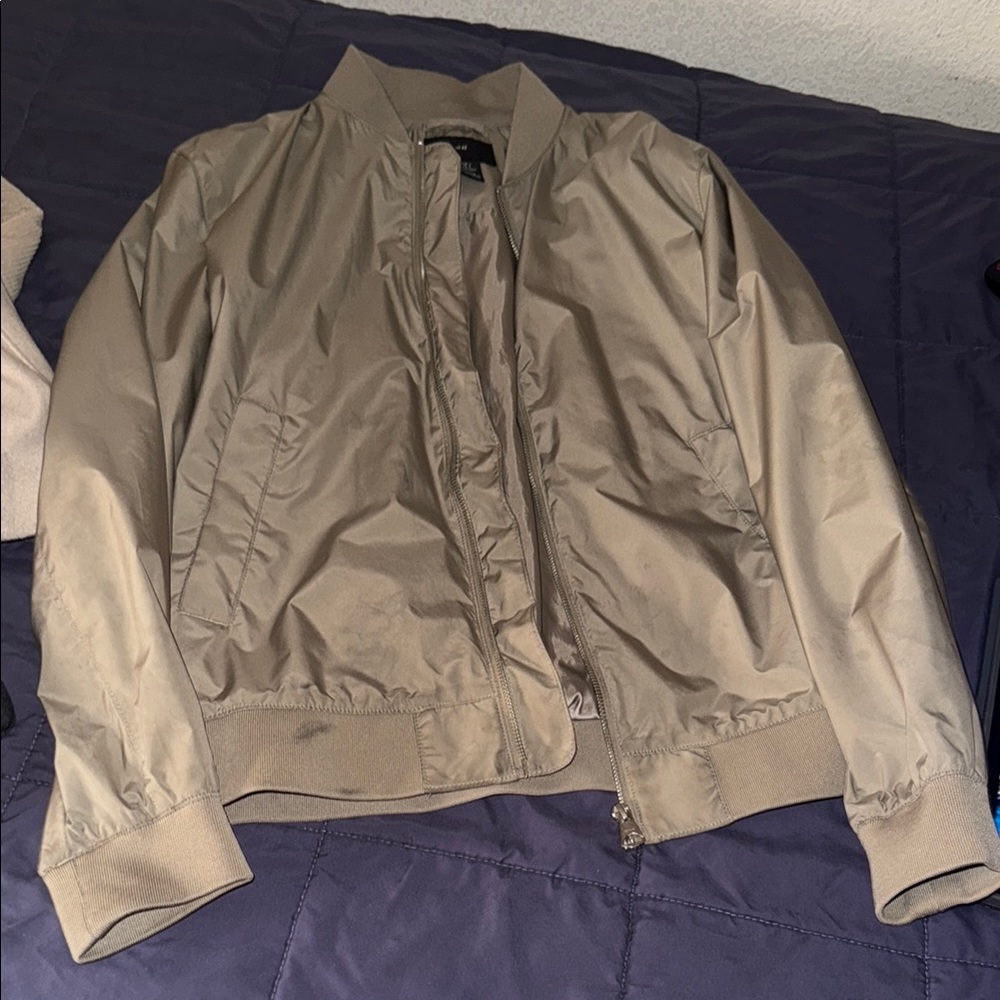 Men's Beige Bomber Jacket